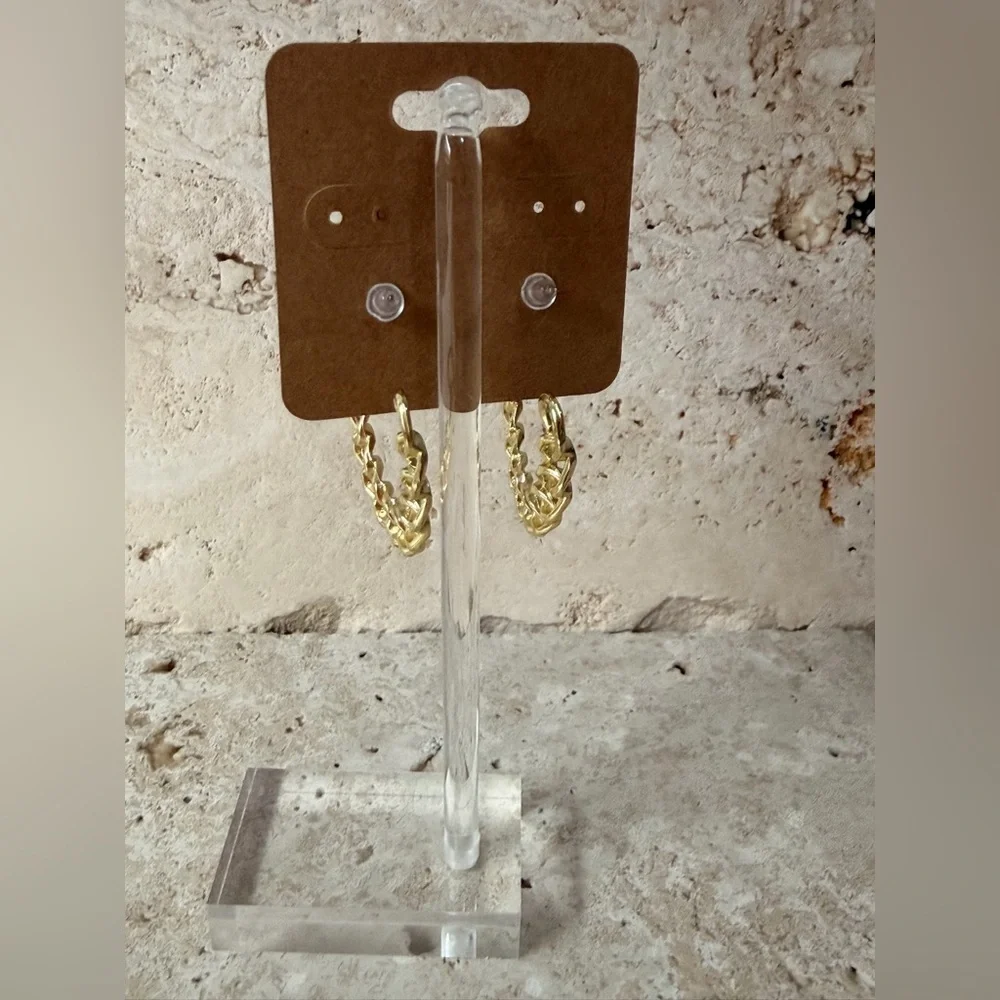 Gold Chain Hoop Earrings | Modern Minimal Statement Jewelry